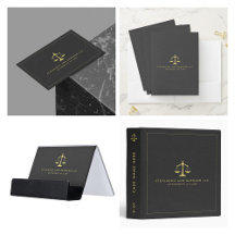 Gold Attorney Justice Scale Logo Black Leather