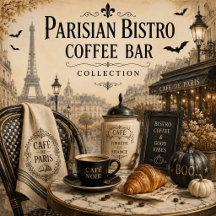 Halloween Parisian Bistro: Haunted Cats & Bats