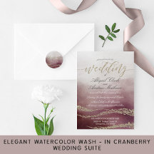 Awash Elegant Watercolor - In Cranberry