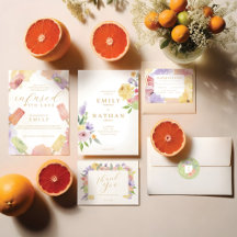 Modern Cocktails Citrus Floral Wedding