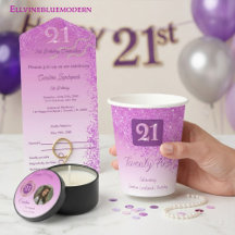 Glamorous Pink Glitter   21st Birthday