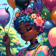 Pretty Black Anime Girl Birthday Party Collection