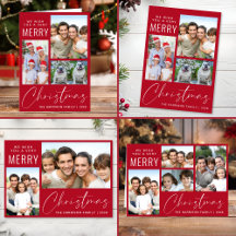 Very Merry Christmas Photo Red Holiday Cards
