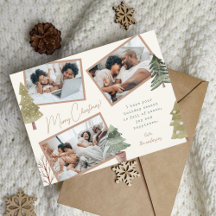 Boho Christmas Pine Tree Multi Photo Collage