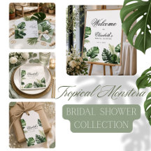 Tropical Monstera Bridal Shower Collection