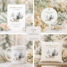 Oh What Fun Winter Sleigh Christmas Holiday