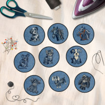 Cute Faux Denim Animal Iron On Patches for Kids