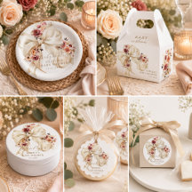 Fall Floral Bow Baby Shower Collection