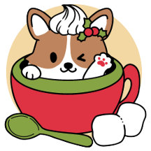 Winter Cocoa Bliss - Cute Dog in Mug Design