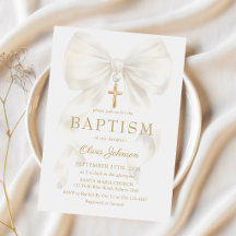 Elegant White Bow Baptism