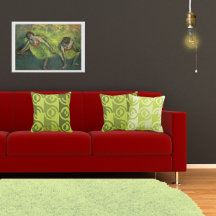 Edgar Degas Art Meets Green Pillows