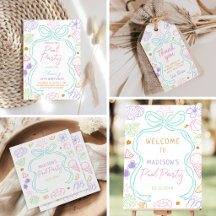 Hand Drawn Summer Pool Birthday Party