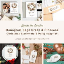 Monogram Pinecone Wreath Holiday Collection