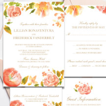 Watercolors Roses Flowers Invitations