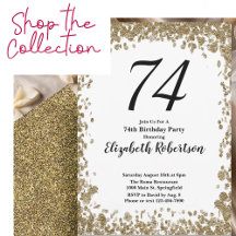 74th Birthday Gold Glitter Glam Celebration