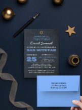 Bar Mitzvah Chalkboard Blue Collection