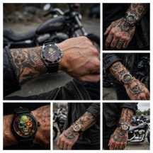 Gothic Zombie Skull Men Watch