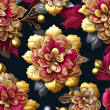 Black, Gold, and Magenta Floral Elegance