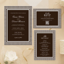 Choclate Brown Harlequin Border Wedding Collection