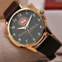 Vintage monogram floral initials couple name Watch