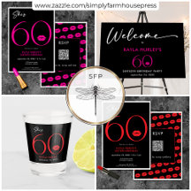 Modern Minimal Lips She's Sixty Birthday