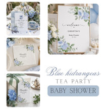 Blue Hydrangeas tea party baby shower