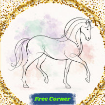 Elegant Horse Line Art 