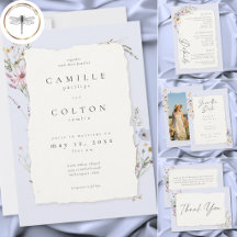 Rustic Dusty Blue Romantic Wildflowers Wedding