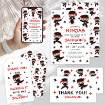 Cute Little Ninja Warrior Karate Birthday Boy