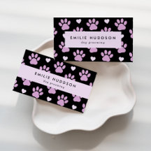 Purple Paws and Hearts Business Cards Collection