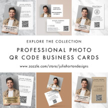 Professional Photo QR Code Business Cards
