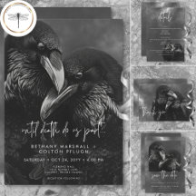 Gothic Black & White Raven Embrace Wedding