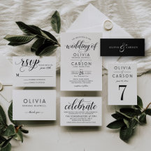 Modern Black and White Calligraphy Script Wedding