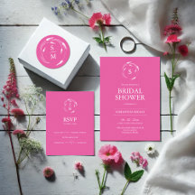 Pink and Orange Wedding Invitation Suite