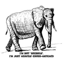 Heavy Cross-Hatched Elephant