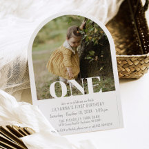 Modern Photo Arch Typography Simple Kids Birthday