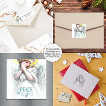 Praying Little Girl Angel with Wings and Halo -RBS