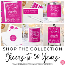 Cheers to 30 Years Birthday Party Supplies