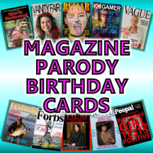 Famous Magazine Cover Page Parody Birthday Cards