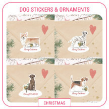 Christmas Dog Stickers & Ornaments