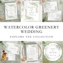  Greenery Watercolor Foliage Wedding Collection