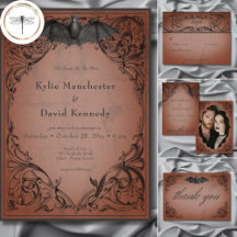 Vintage Bat Until Death Rust Wedding