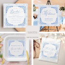 Italian Blue White Tiles Bridal Shower