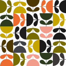 Retro Scandinavian Floral & Mid-Century Geometric