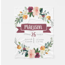 Birth announcement pillows & blankets