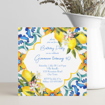 Blue and yellow Majolica tiles Mediterranean theme