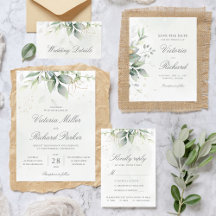 Classic Watercolor Eucalyptus Greenery Wedding