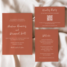 Modern Bold Names Simple Wedding Invitation Suite