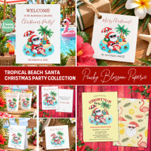 Tropical Beach Santa Christmas Party Collection