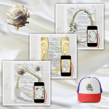 Luxurious, White, Flowing Silk & White Roses.